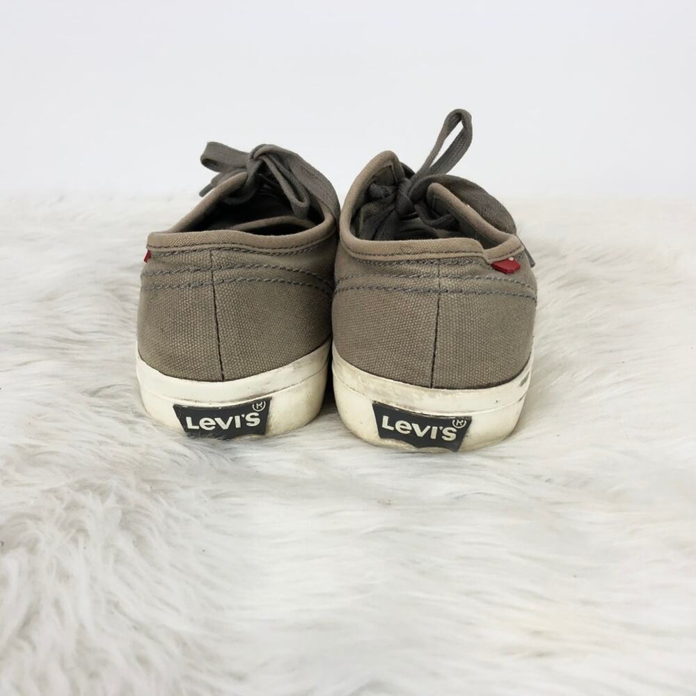 Levi’s 5.5 Womens Taupe Lace-up Canvas Sneakers - Picture 3 of 8